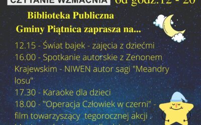 7 edycja ogólnopolskiej Nocy Bibliotek pod hasłem „Czytanie wzmacnia”