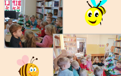 Lekcja biblioteczna z grupą ,, Pszczółek”