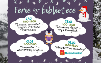 Zapraszamy na ferie w bibliotece!