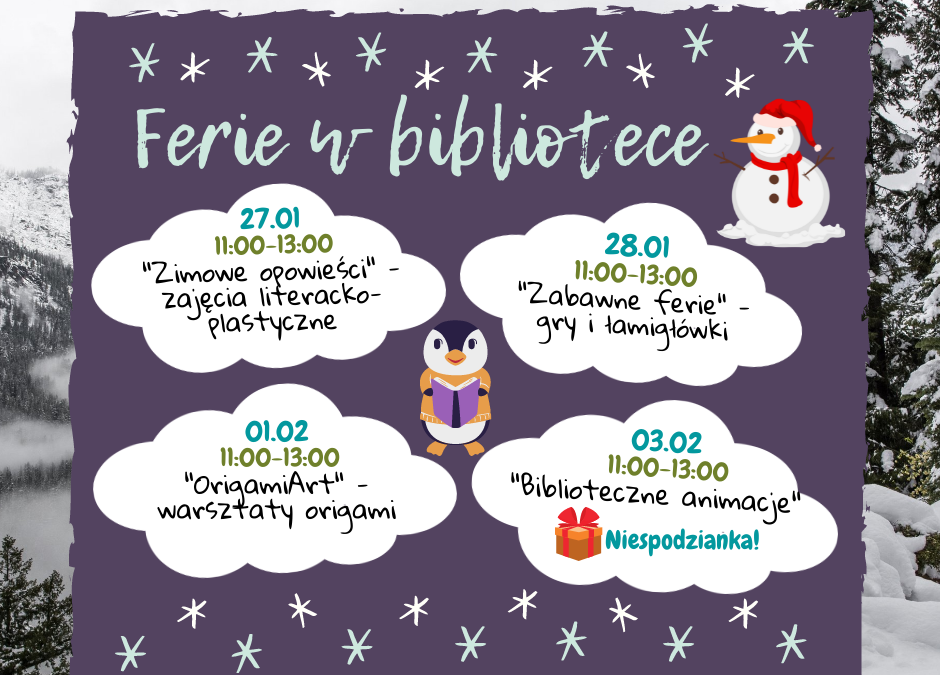 Zapraszamy na ferie w bibliotece!