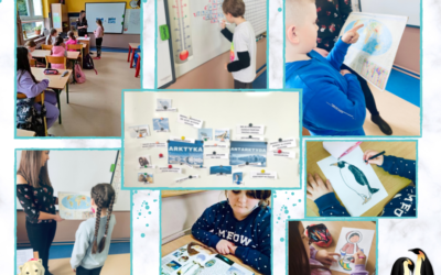 Zajęcia biblioteczne w klasie II i III pt. „Wyprawa na bieguny”