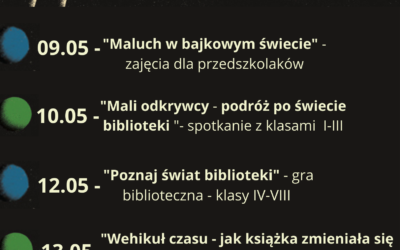 Zapraszamy naszych czytelników na spotkania organizowane w ramach Tygodnia Bibliotek 2022!