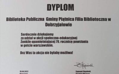 Podziękowanie za udział w ,, Akcji Żonkile”