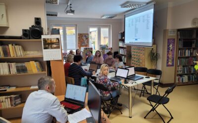 Spotkanie warsztatowe w naszej bibliotece.
