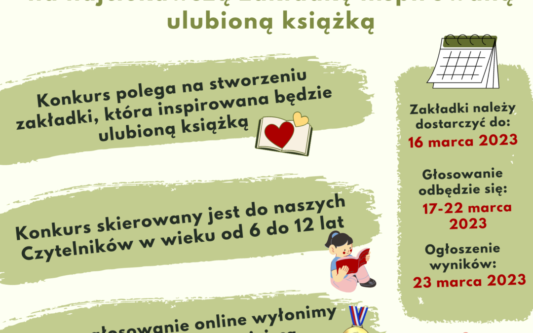 Konkurs na najciekawszą zakładkę inspirowaną ulubioną książką📖❤️.