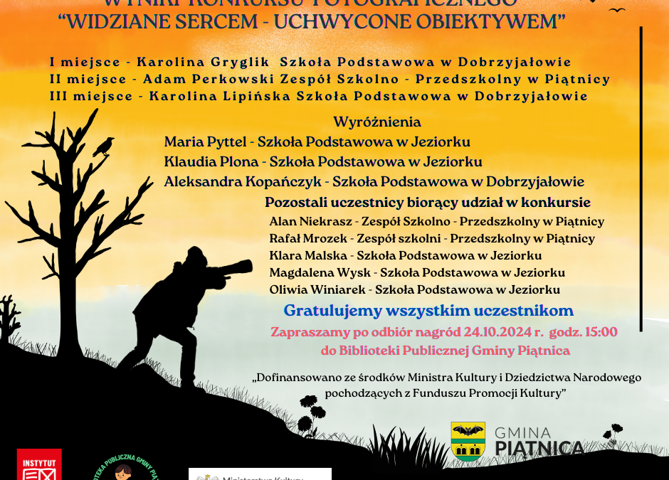 WYNIKI KONKURSU FOTOGRAFICZNEGO.