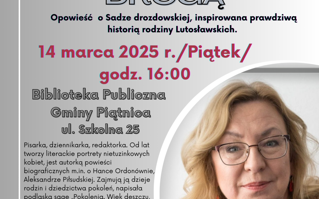 Zaproszenie na spotkanie autorskie z Katarzyną Drogą.