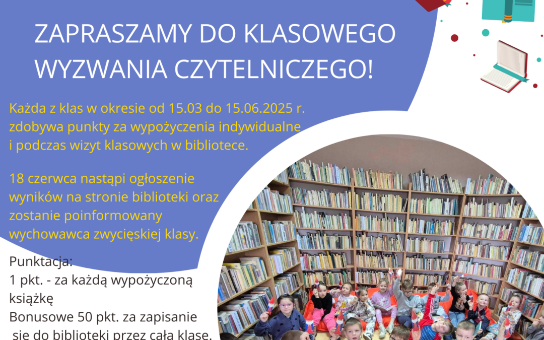 Konkurs ,,Klasowe wyzwanie czytelnicze”