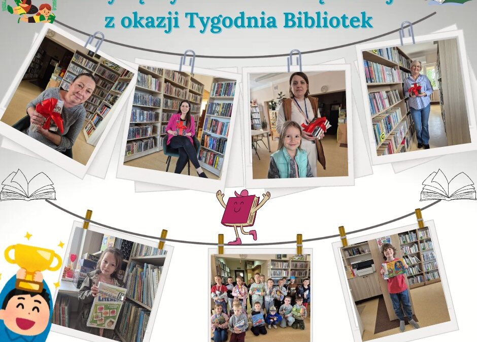 Zwycięzcy loterii w Tygodniu Bibliotek.