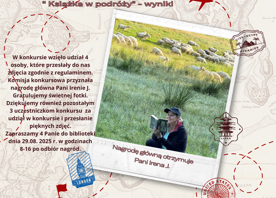 Wyniki konkursu fotograficznego „Książka w podróży”